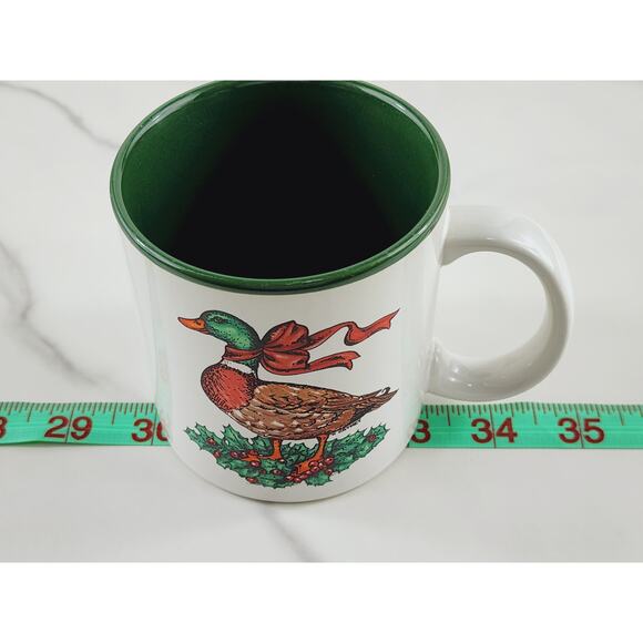 Marvelous Mug Potpourri Press Coffee Mug Teacup 10oz Duck Holly Berry 1987 Korea - Picture 15 of 15